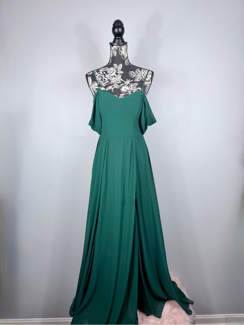 Sequin Hearts emerald green full length formal bridesmaid dress size medium